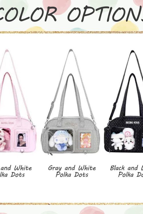 Kawaii Convertible Ita Bag with Clear Window for Pin Display