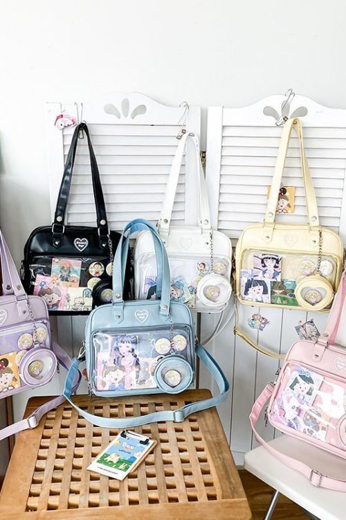 Kawaii Convertible Ita Bag with Clear Window for Pin Display