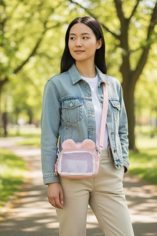 Kawaii Convertible Ita Bag with Clear Window for Pin Display