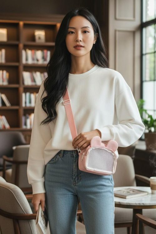 Kawaii Convertible Ita Bag with Clear Window for Pin Display