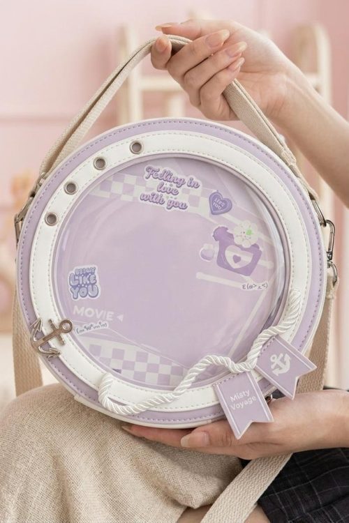 Kawaii Convertible Ita Bag with Clear Window for Pin Display