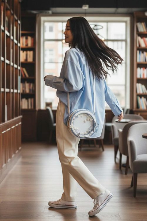 Kawaii Convertible Ita Bag with Clear Window for Pin Display