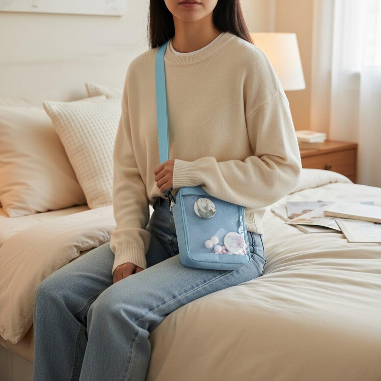 Kawaii Convertible Ita Bag with Clear Window for Pin Display Kawaii Convertible Ita Bag with Clear Window for Pin Display