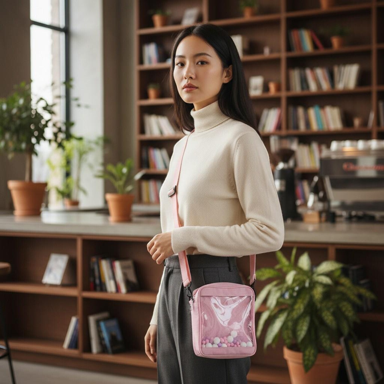 Kawaii Convertible Ita Bag with Clear Window for Pin Display Kawaii Convertible Ita Bag with Clear Window for Pin Display