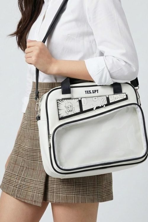 Kawaii Convertible Ita Bag with Clear Window for Pin Display