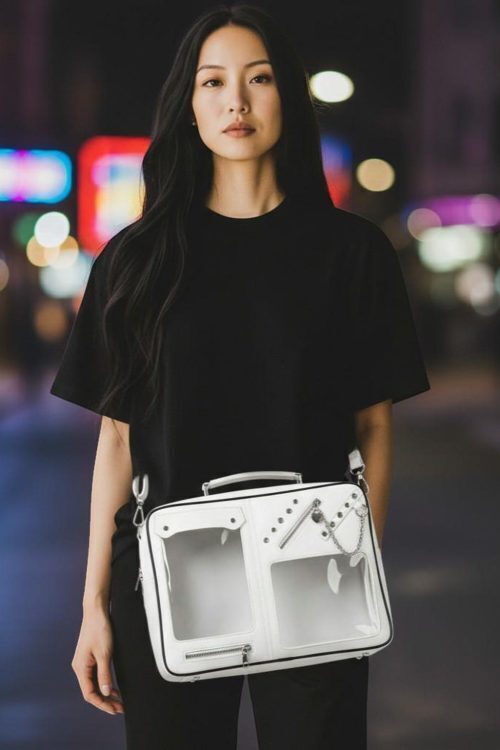 Kawaii Convertible Ita Bag with Clear Window for Pin Display