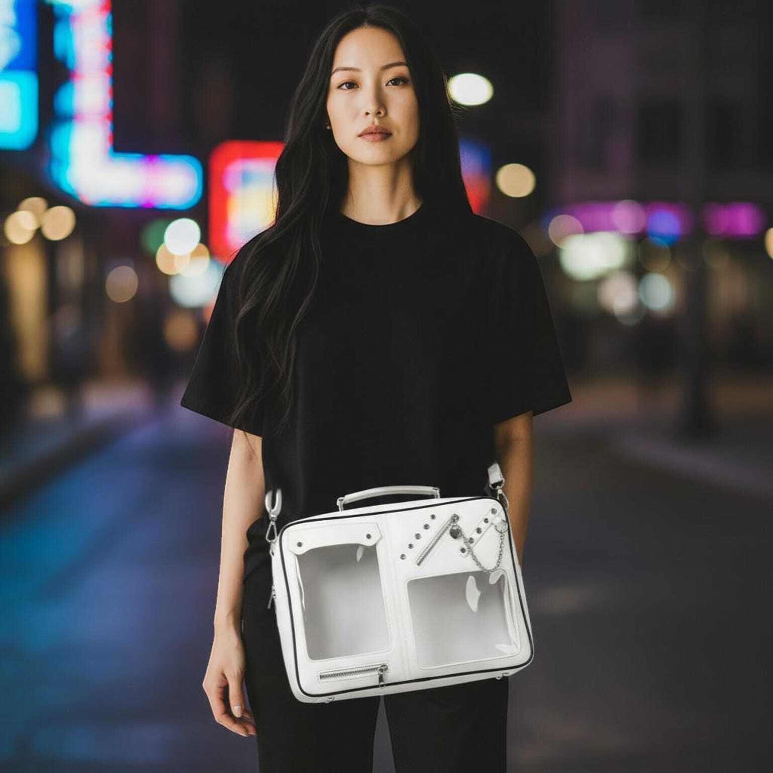 Kawaii Convertible Ita Bag with Clear Window for Pin Display Kawaii Convertible Ita Bag with Clear Window for Pin Display