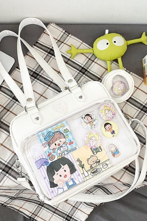 Kawaii Convertible Ita Bag with Clear Window for Pin Display