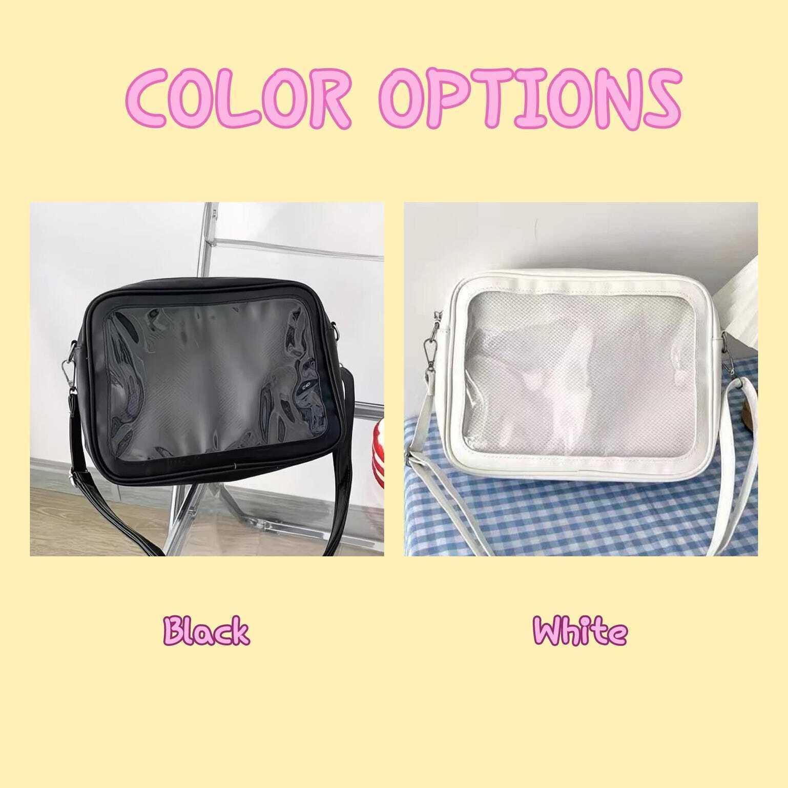 Kawaii Convertible Ita Bag with Clear Window for Plushies and Pins Kawaii Convertible Ita Bag with Clear Window for Plushies and Pins