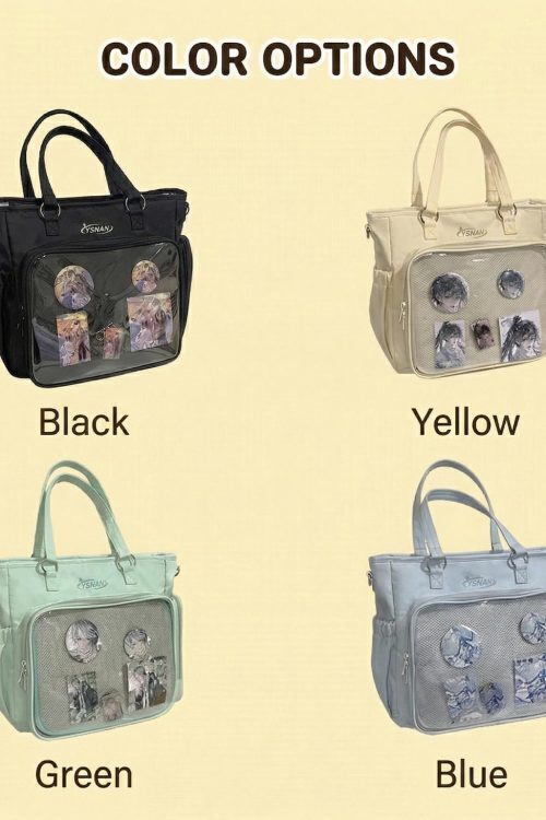 Kawaii Convertible Ita Bag with Clear Window for Plushies and Pins