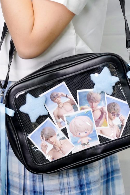 Kawaii Convertible Ita Bag with Clear Window for Plushies and Pins
