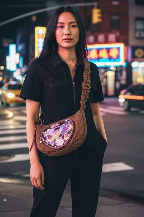 Kawaii Heart Convertible Ita Bag with Clear Window for Pin Display