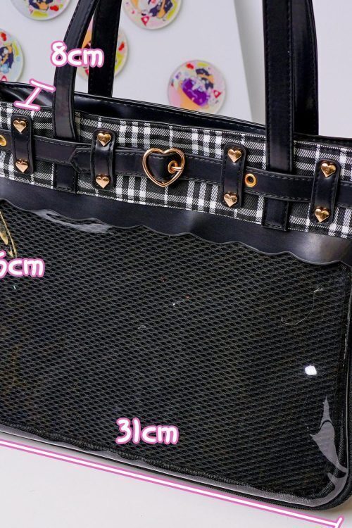 Kawaii Heart Ita Backpack with Clear Window for Pin Display