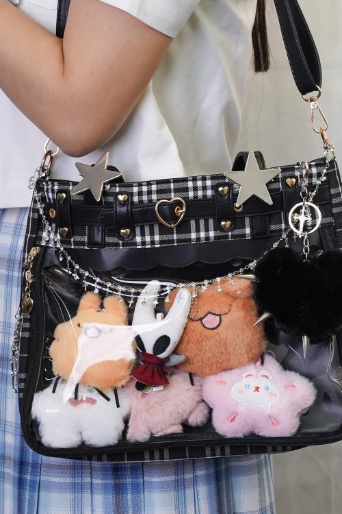 Kawaii Heart Ita Backpack with Clear Window for Pin Display