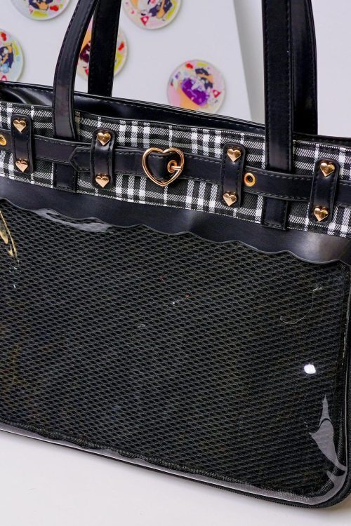 Kawaii Heart Ita Backpack with Clear Window for Pin Display