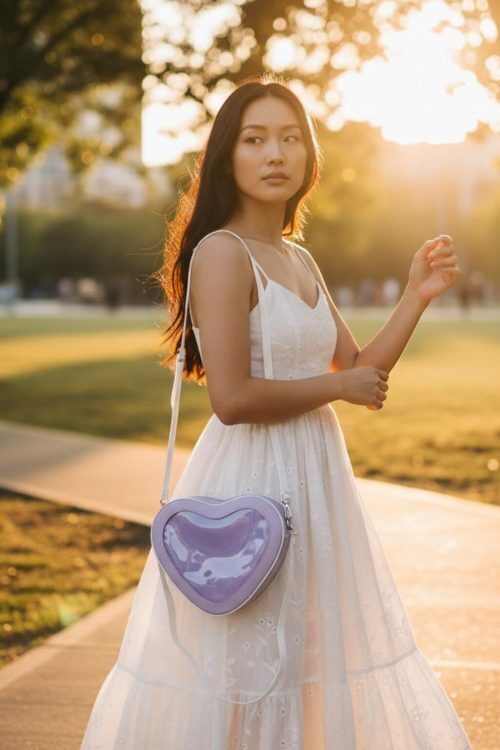 Kawaii Heart Ita Messenger Bag for Pin Display