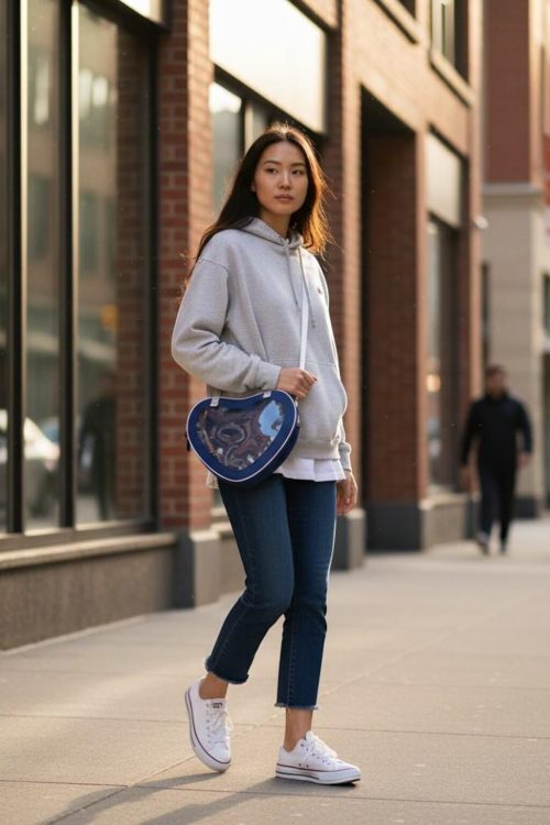 Kawaii Heart Ita Messenger Bag for Pin Display