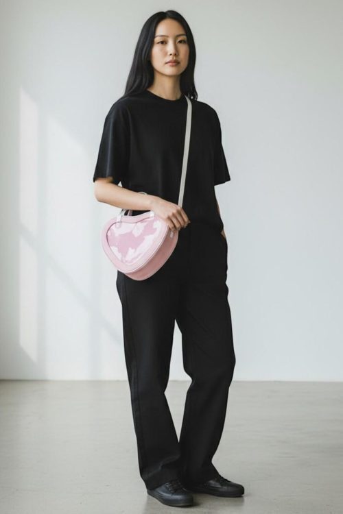 Kawaii Heart Ita Messenger Bag for Pin Display