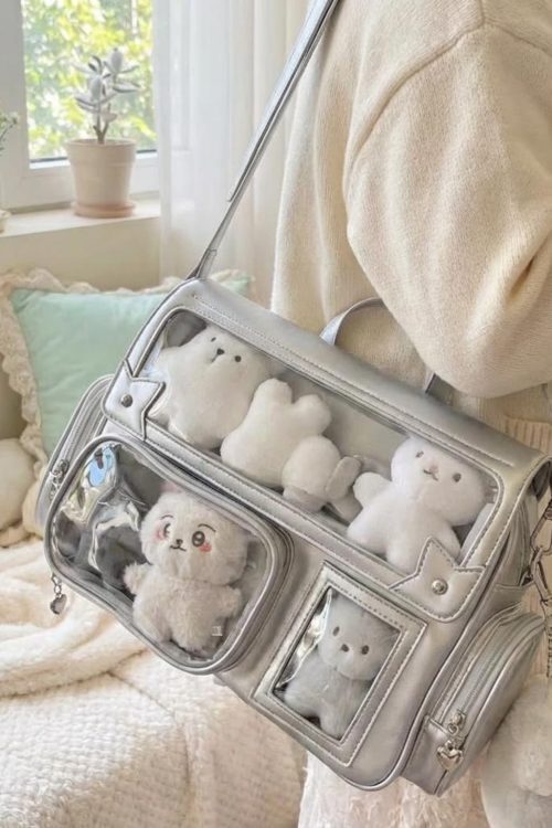 Kawaii Ita Backpack with Clear Window for Photocards and Pins