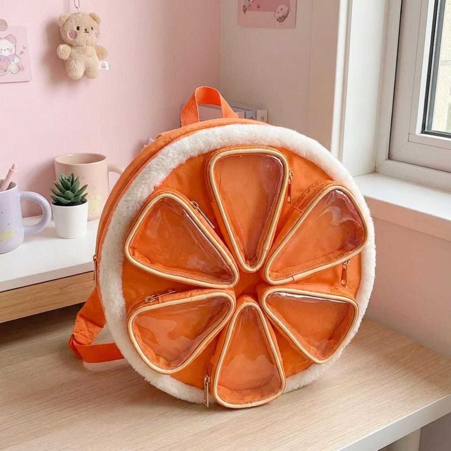 Kawaii Ita Backpack with Clear Window for Photocards and Pins Kawaii Ita Backpack with Clear Window for Photocards and Pins