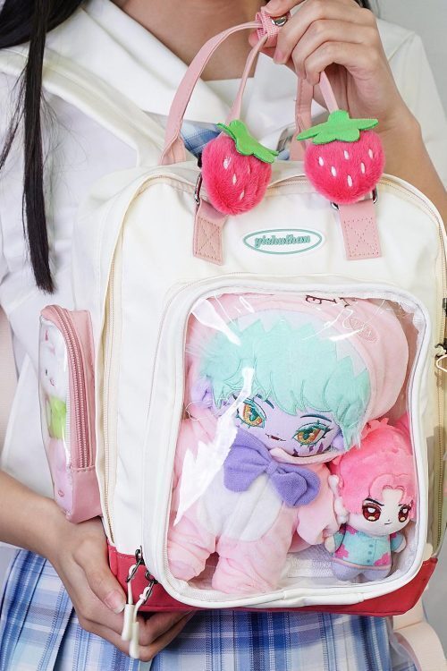 Kawaii Ita Backpack with Clear Window for Plushies and Pins