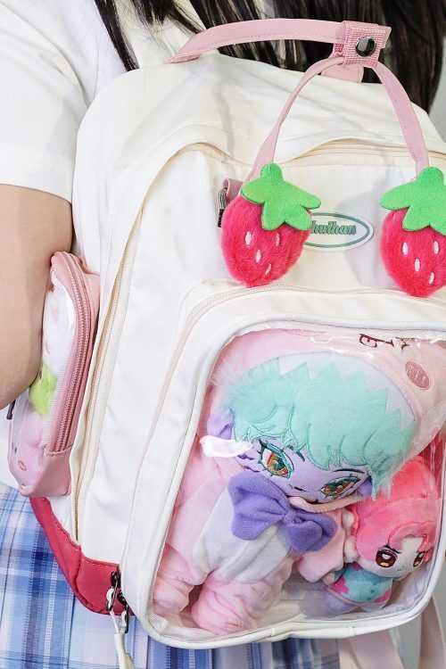 Kawaii Ita Backpack with Clear Window for Plushies and Pins