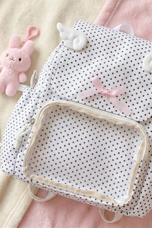 Kawaii Ita Backpack with Clear Window for Plushies and Pins