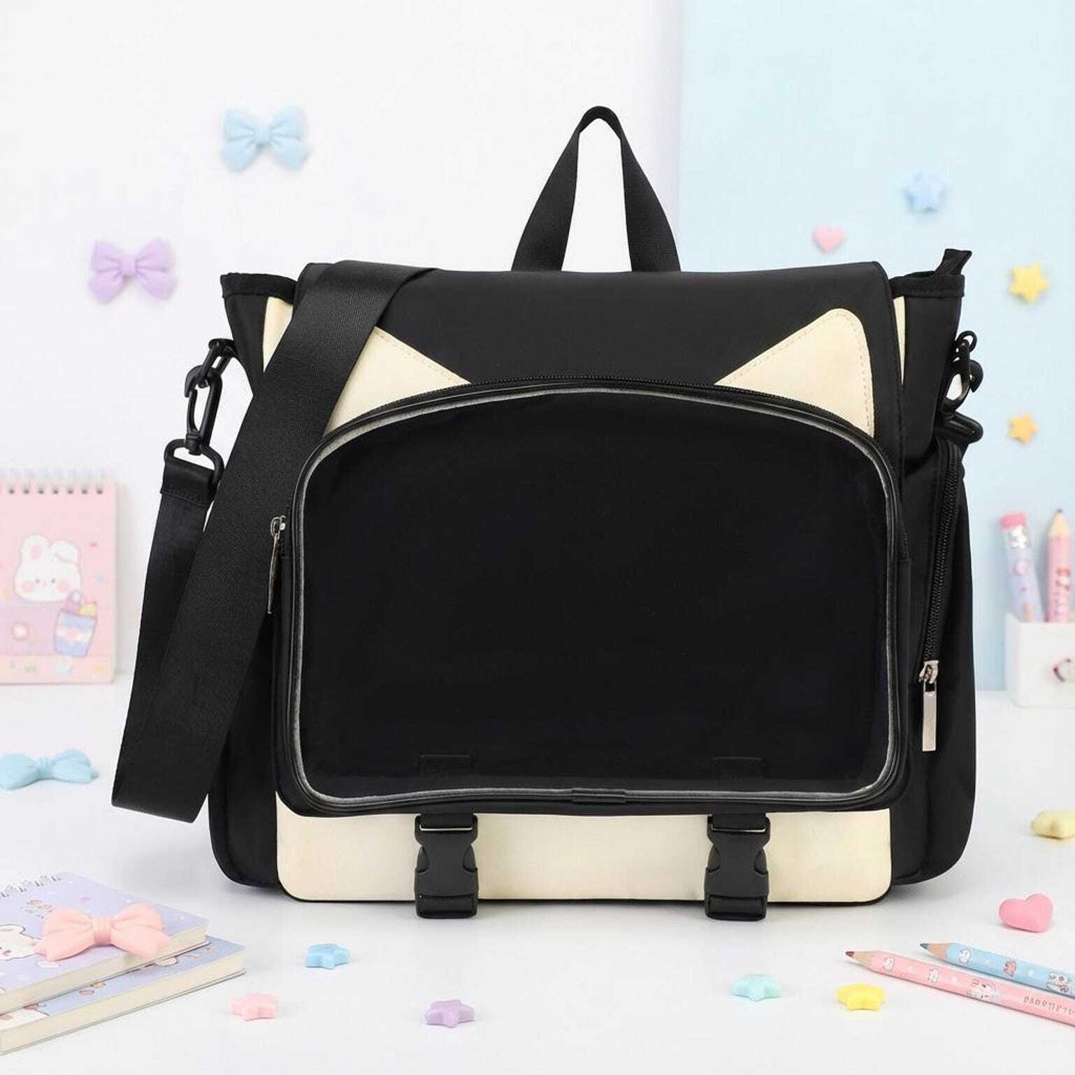 Kawaii Ita Crossbody Bag with Clear Window for Plushies and Pins Kawaii Ita Crossbody Bag with Clear Window for Plushies and Pins