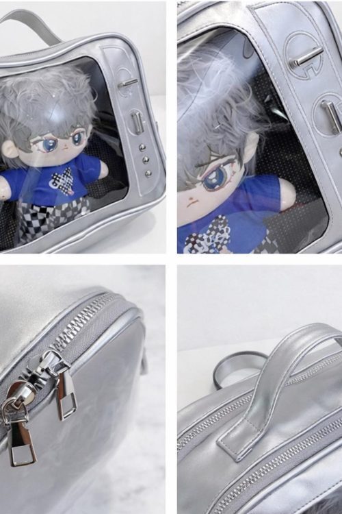 Kawaii Ita Crossbody Bag with Clear Window for Plushies and Pins