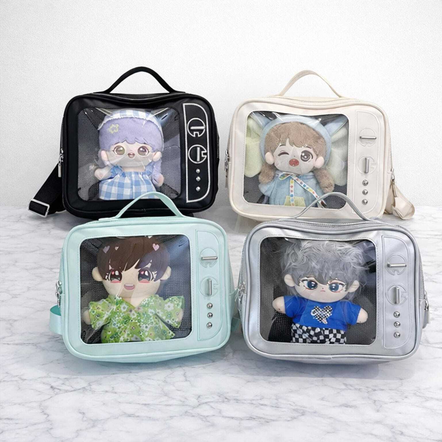 Kawaii Ita Crossbody Bag with Clear Window for Plushies and Pins Kawaii Ita Crossbody Bag with Clear Window for Plushies and Pins