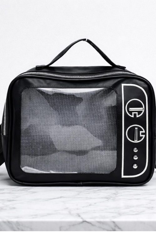 Kawaii Ita Crossbody Bag with Clear Window for Plushies and Pins