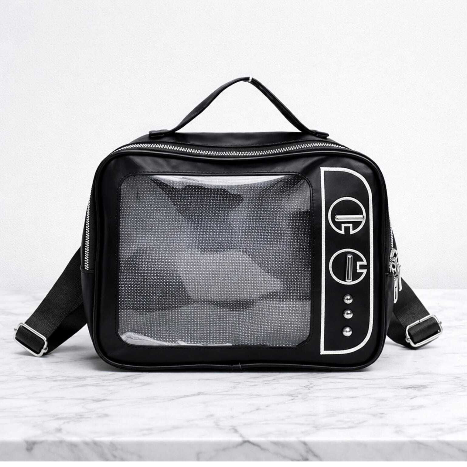 Kawaii Ita Crossbody Bag with Clear Window for Plushies and Pins Kawaii Ita Crossbody Bag with Clear Window for Plushies and Pins