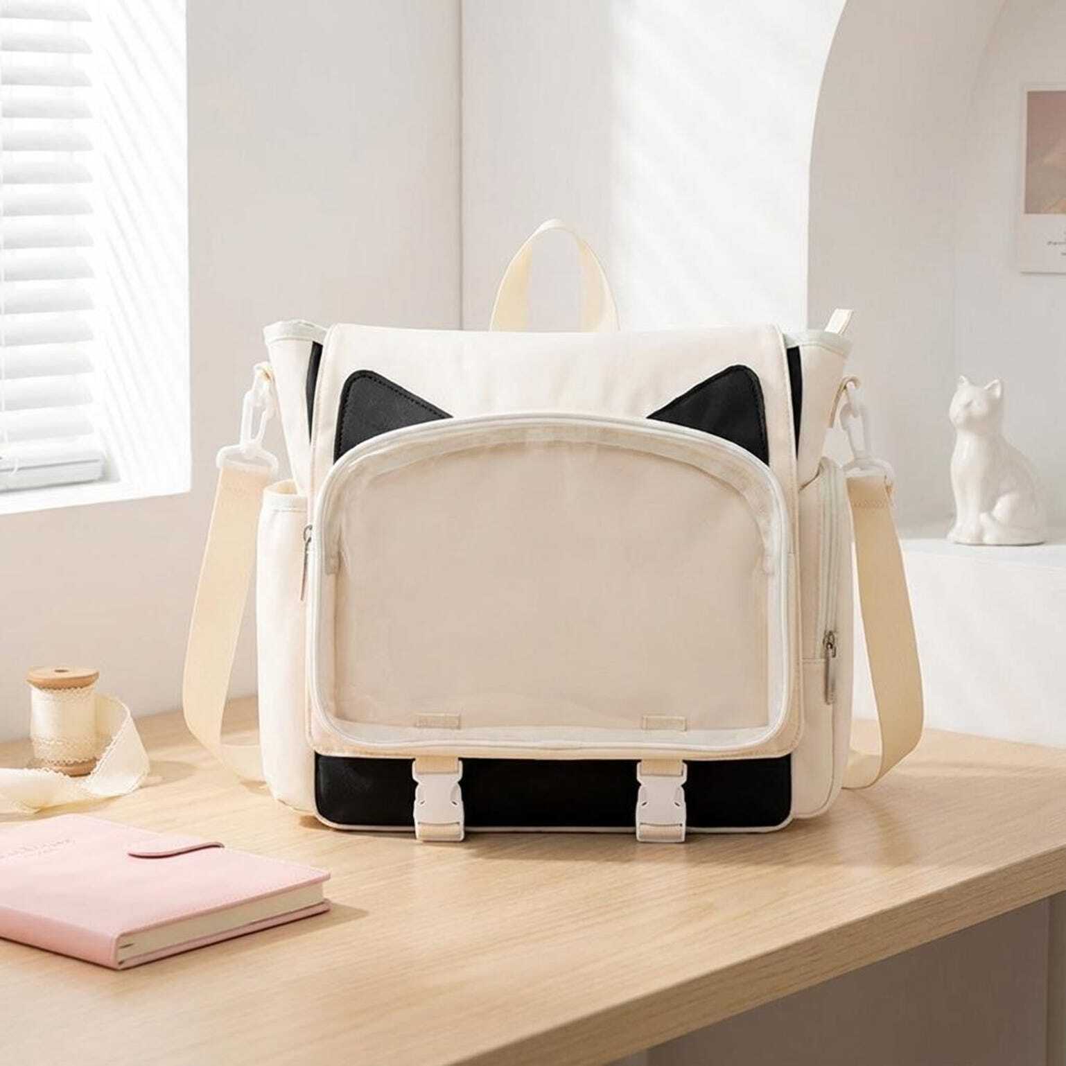 Kawaii Ita Crossbody Bag with Clear Window for Plushies and Pins Kawaii Ita Crossbody Bag with Clear Window for Plushies and Pins