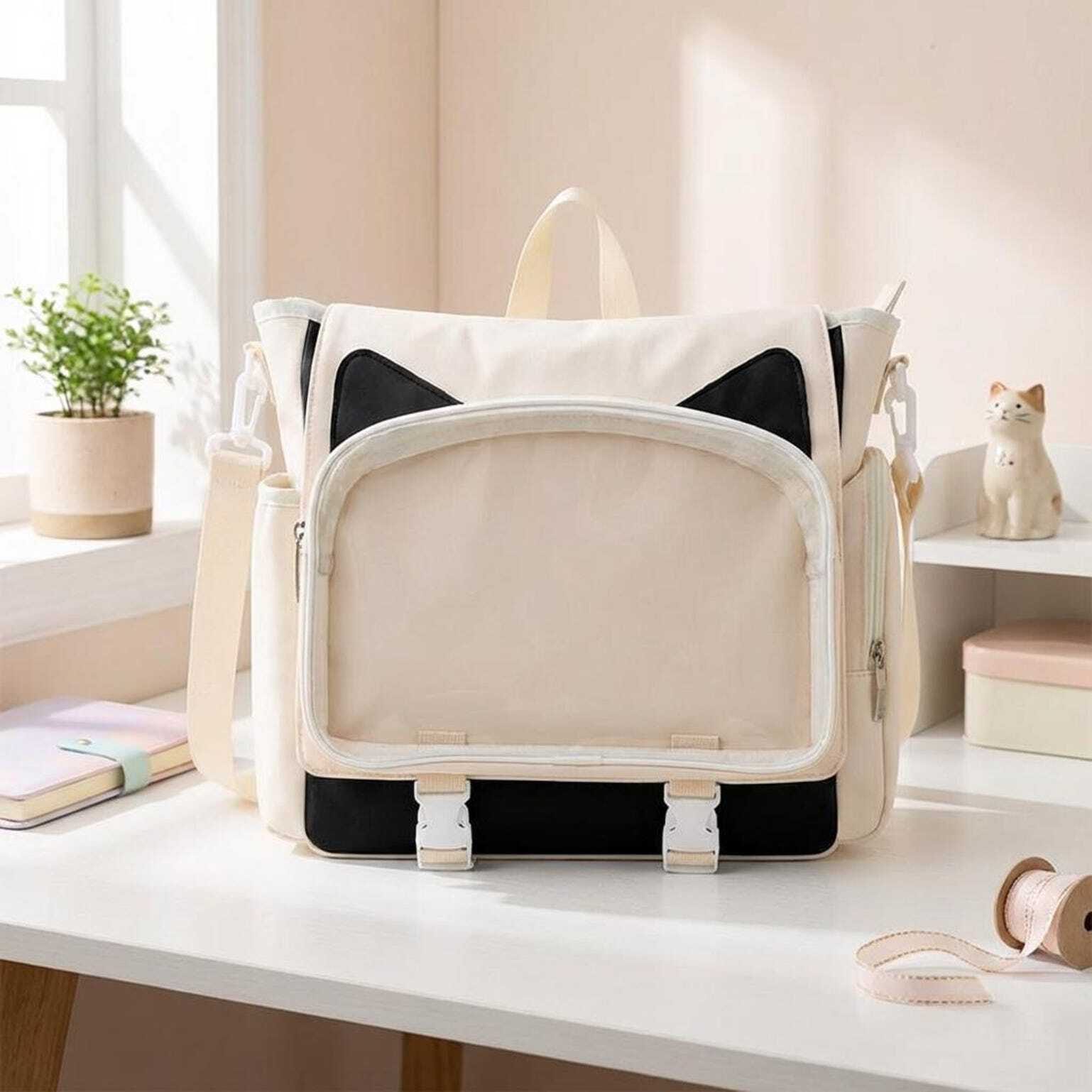 Kawaii Ita Crossbody Bag with Clear Window for Plushies and Pins Kawaii Ita Crossbody Bag with Clear Window for Plushies and Pins