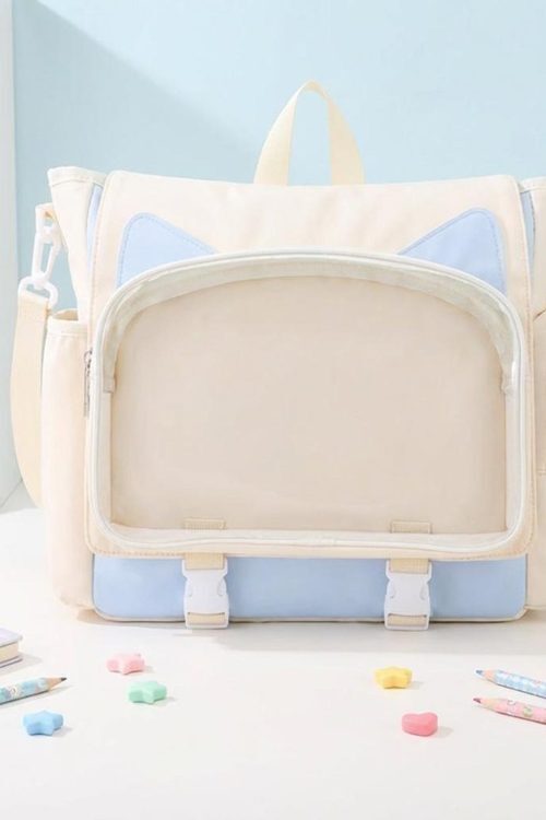 Kawaii Ita Crossbody Bag with Clear Window for Plushies and Pins