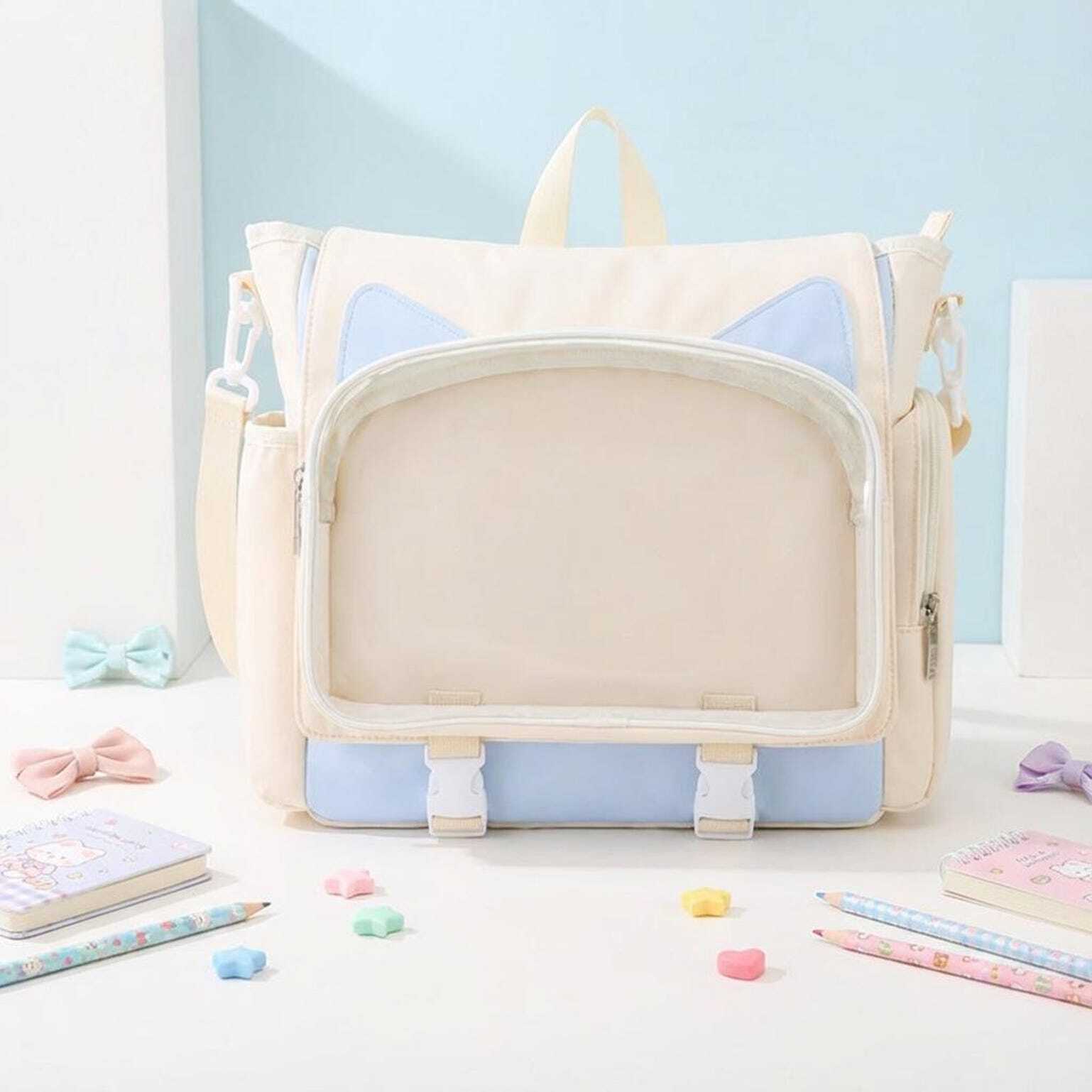 Kawaii Ita Crossbody Bag with Clear Window for Plushies and Pins Kawaii Ita Crossbody Bag with Clear Window for Plushies and Pins