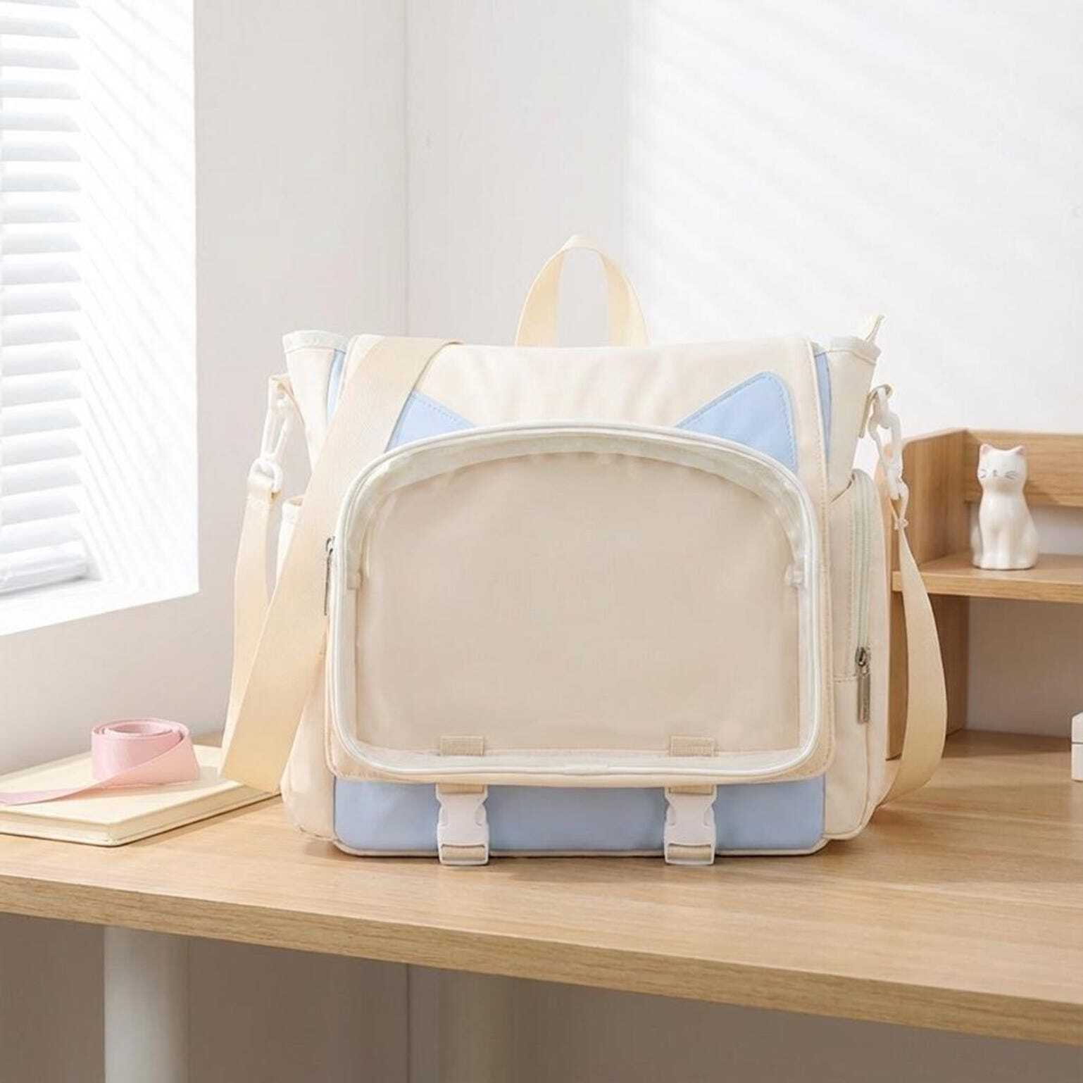 Kawaii Ita Crossbody Bag with Clear Window for Plushies and Pins Kawaii Ita Crossbody Bag with Clear Window for Plushies and Pins