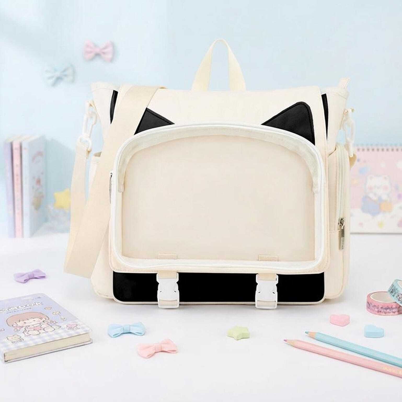 Kawaii Ita Crossbody Bag with Clear Window for Plushies and Pins Kawaii Ita Crossbody Bag with Clear Window for Plushies and Pins