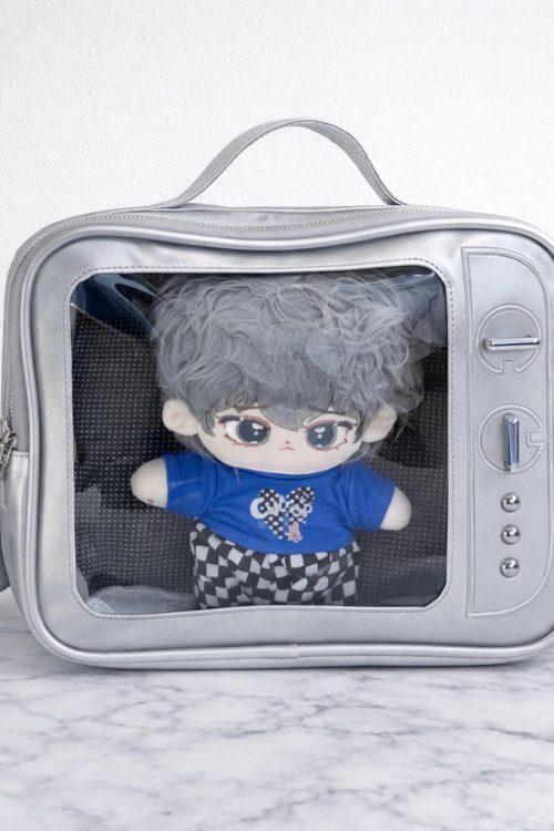 Kawaii Ita Crossbody Bag with Clear Window for Plushies and Pins