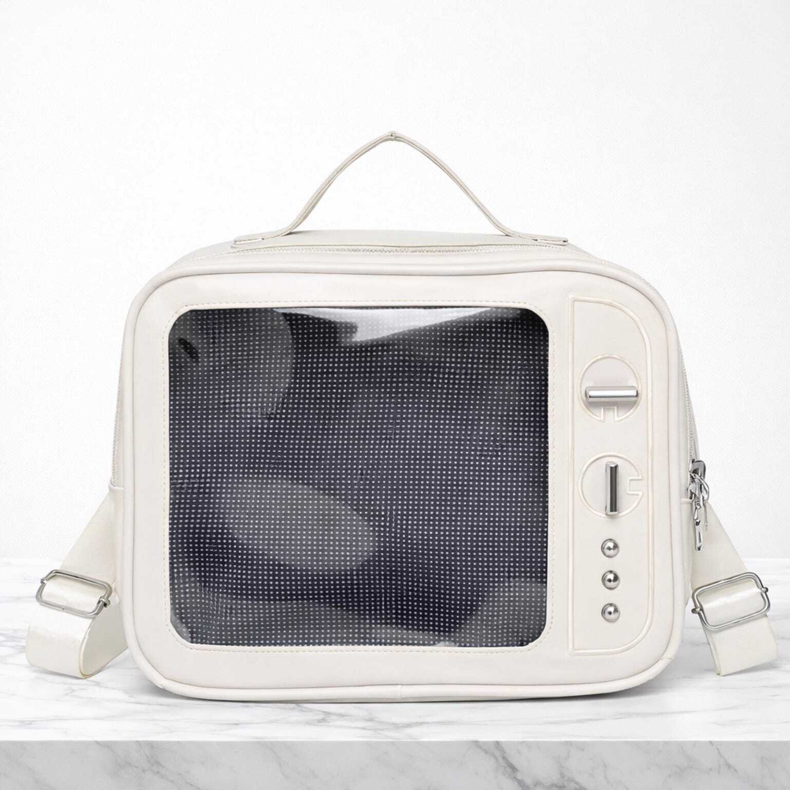 Kawaii Ita Crossbody Bag with Clear Window for Plushies and Pins Kawaii Ita Crossbody Bag with Clear Window for Plushies and Pins