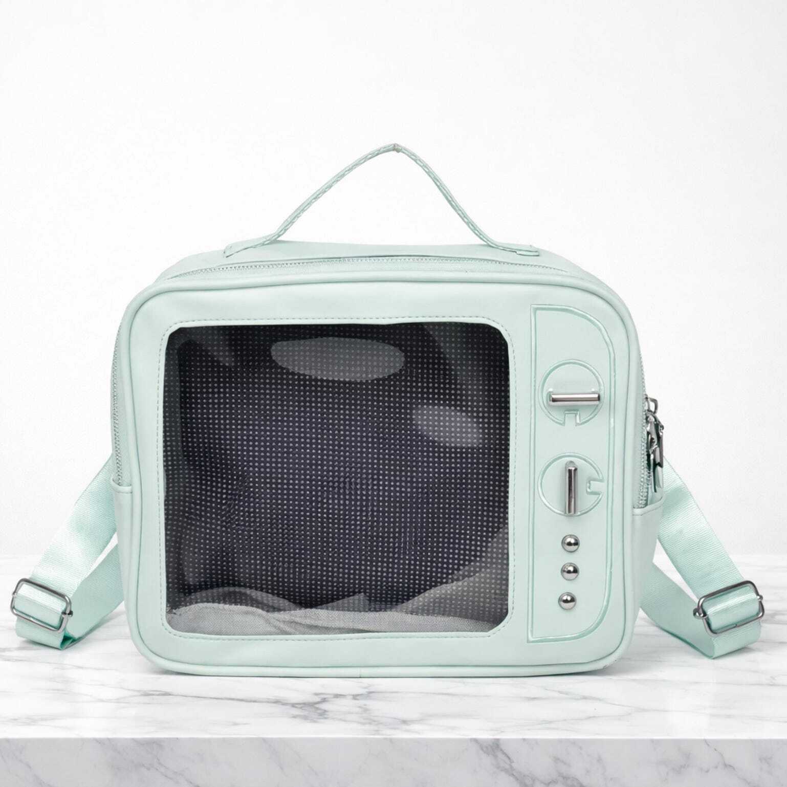 Kawaii Ita Crossbody Bag with Clear Window for Plushies and Pins Kawaii Ita Crossbody Bag with Clear Window for Plushies and Pins