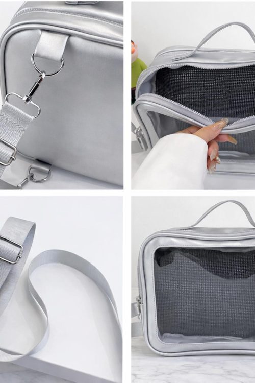 Kawaii Ita Crossbody Bag with Clear Window for Plushies and Pins