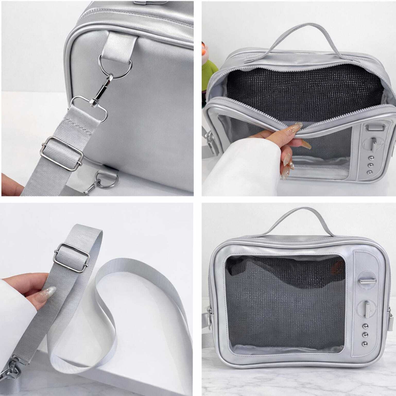 Kawaii Ita Crossbody Bag with Clear Window for Plushies and Pins Kawaii Ita Crossbody Bag with Clear Window for Plushies and Pins