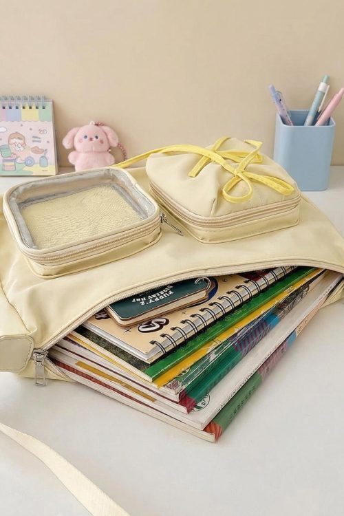 Kawaii Ita Shoulder Bag with Clear Window for Photocards and Pins