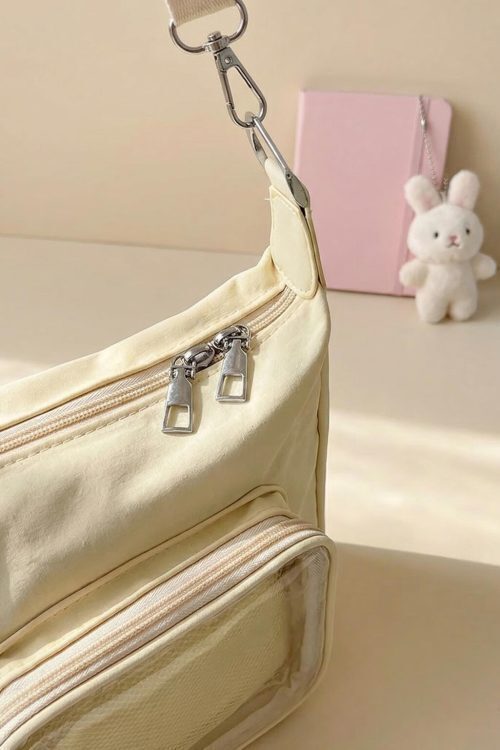 Kawaii Ita Shoulder Bag with Clear Window for Photocards and Pins