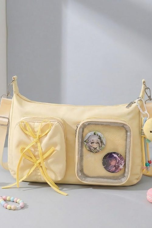 Kawaii Ita Shoulder Bag with Clear Window for Photocards and Pins