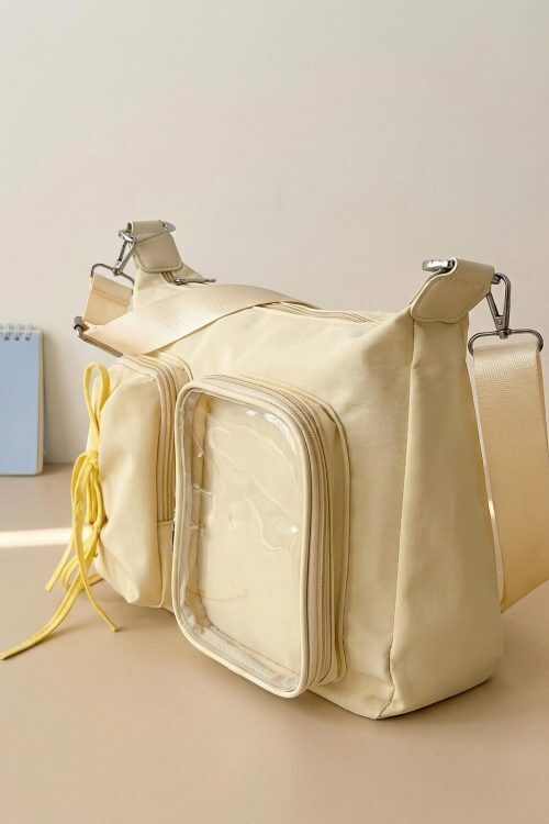 Kawaii Ita Shoulder Bag with Clear Window for Photocards and Pins