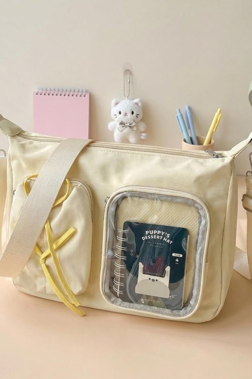 Kawaii Ita Shoulder Bag with Clear Window for Photocards and Pins