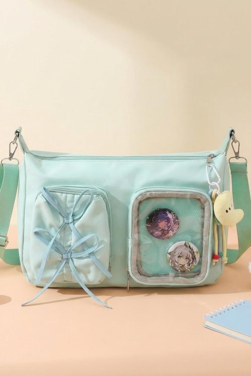 Kawaii Ita Shoulder Bag with Clear Window for Photocards and Pins
