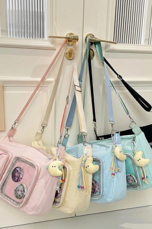 Kawaii Ita Shoulder Bag with Clear Window for Photocards and Pins